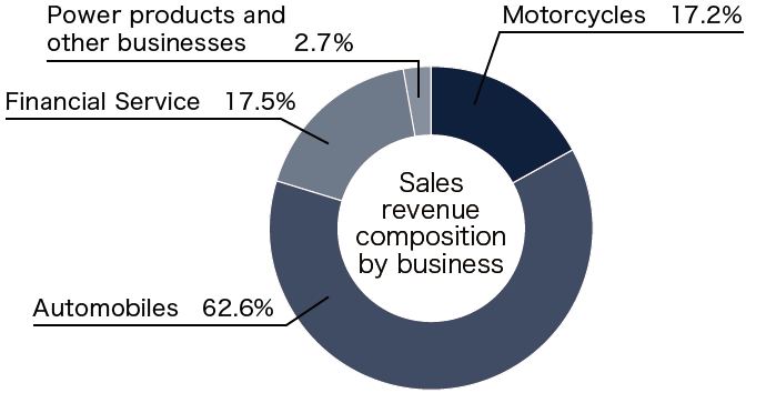 Sales revenue composition by business graph