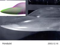 Visualization of flow around the nose section during a wind tunnel test 