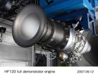 HF120 full demonstrator engine with funnel to be mounted on the HondaJet