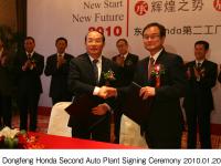 Dongfeng Honda Second Auto Plant Signing Ceremony: Xu Ping President of Dongfeng Motor Group Co., Ltd. (left), Takanobu Ito President and CEO of Honda (right)