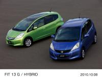 FIT 13 G (body color: Azure Blue Metallic) / HYBRID (body color: Fresh Lime Metallic) Option-equipped vehicle