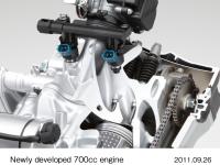 Branch intake port inside the cylinder head (cut-away model)