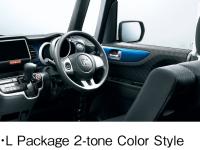N BOX + G･L Package 2-tone color style (body color: Premium Dynamic Blue Pearl X Taffeta White) interior (Black)