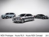 From left, Acura MDX Prototype, Acura RLX, Acura NSX Concept