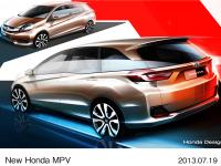 Exterior sketch of New Honda MPV, front & rear view