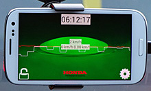 Display of the app:	When the driving pattern is Normal, the color is green