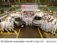 (the left car) the first Honda Accord produced in America on November 1st 1982 in Ohio (Exhibited at the Henry Ford Museum in Detroit now)  (the right car) 10 Millionth Accord produced in America on March 20th 2014