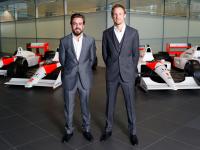 (from left) Fernando Alonso, Jenson Button