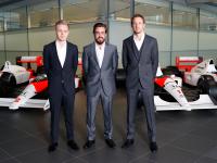 (from left) Kevin Magnussen, Fernando Alonso, Jenson Button