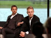 (from left) Jenson Button, Kevin Magnussen
