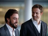 (from left) Fernando Alonso, Jenson Button
