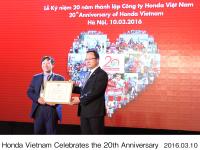 Honda Vietnam received a Certificate of Merit from the National Traffic Safety Committee