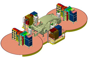 Image of production associates working on connected ARC Unit