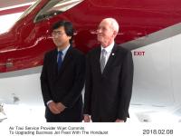 Mr. Michimasa Fujino, CEO of Honda Aircraft Company, and Mr. Patrick Hersent, CEO of Wijet, after signing a Memorandum of Understanding (MoU) today for multiple HondaJets to upgrade the Wijet fleet. 