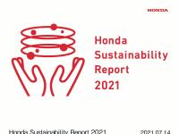 Front cover of Honda Sustainability Report 2021