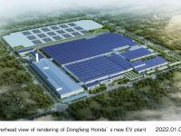 Overhead view of rendering of Dongfeng Honda’s new EV plant
