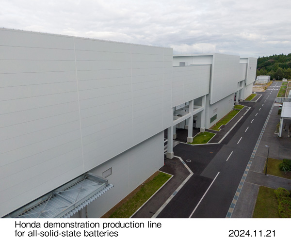 Overhead view of Honda demonstration production line for all-solid-state batteries