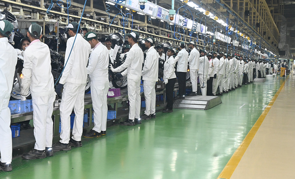 Motorcycle production line in HMSI Second Plant