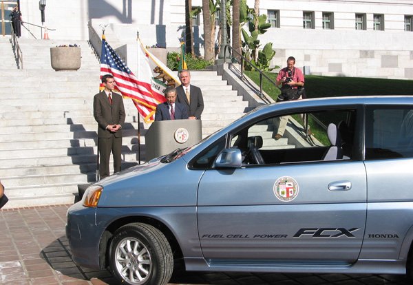 Ceremony for handing over FCX to the mayor of Los Angeles city