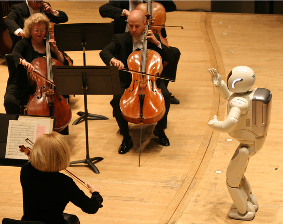 On Tuesday night May 13 Hondafs ASIMO humanoid robot brought attention to the newly established The Power of Dreams Music Education Fund for Detroit youth at the Detroit Symphony Orchestra (DSO) by conducting the orchestra as it performed gThe Impossible Dreamh to open a special sold-out concert featuring cellist Yo-Yo Ma.