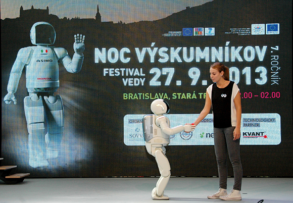 ASIMO attends Bratislava's European Researchers' Night held in the City's Old Market Hall