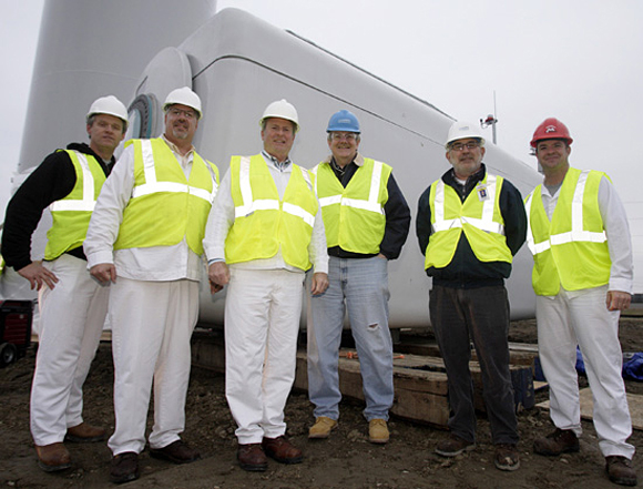 From left: David Schmitt, HTM Co-Project Leader. Joe Wauben, HTM Project Leader, Gary Hand, HTM Plant Manager, Jack Bosch, Consultant to ConEdison Solutions, Michael Eckard, Project Manager, ConEdison Solutions, Chris Keller, HTM Facilities Manager.