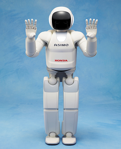 ASIMO can communicate using both American and Japanese sign language.