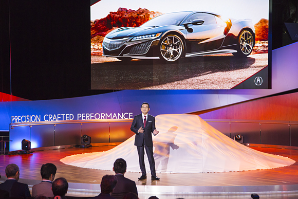 Takahiro Hachigo, President and CEO of Honda Motor Co., Ltd. introduces the Acura Precision Concept