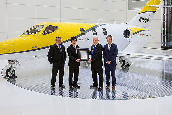 Honda Aircraft Company receives Canadian Type Certification for the HondaJet.