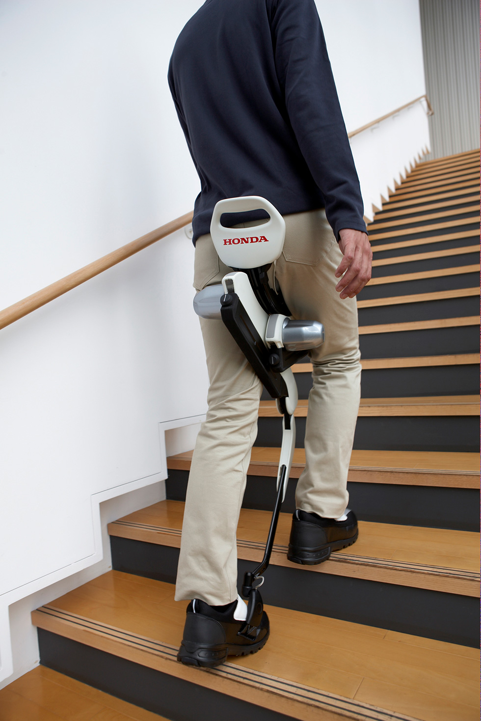 Going up stairs while wearing the device