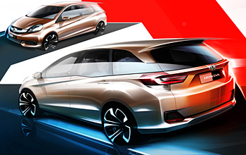 Exterior sketch of New Honda MPV, front & rear view