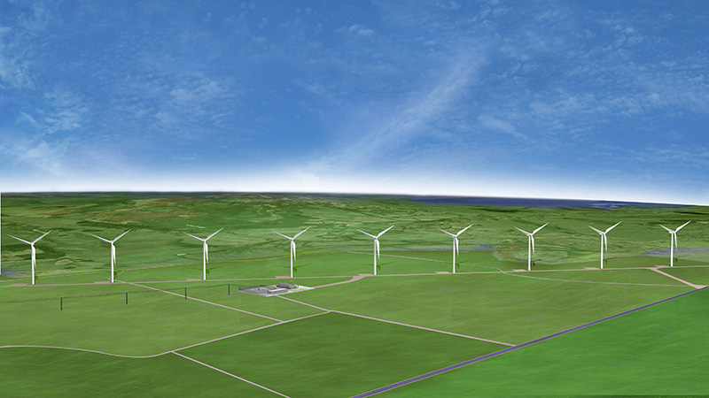 Rendering of Honda Energy wind farm