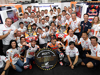 Marc Marquez Wins Second Straight MotoGP Riders Title, 
Honda Takes the Triple Crown