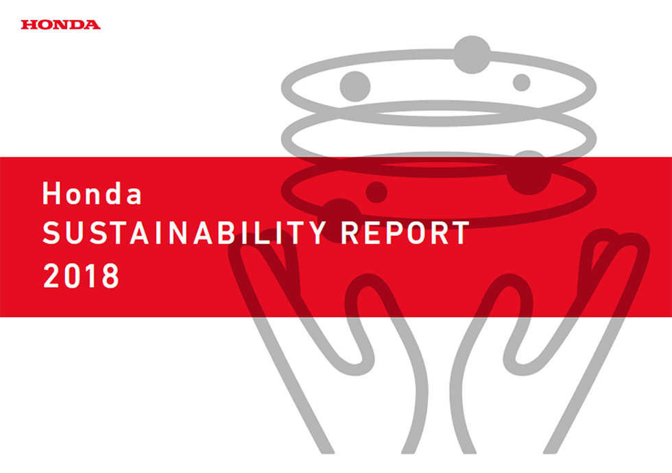 Front cover of Honda SUSTAINABILITY REPORT 2018