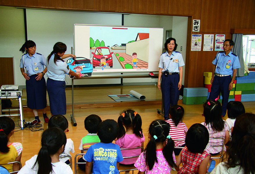 Offering traffic safety education back when the educational program for young children was developed for the first time