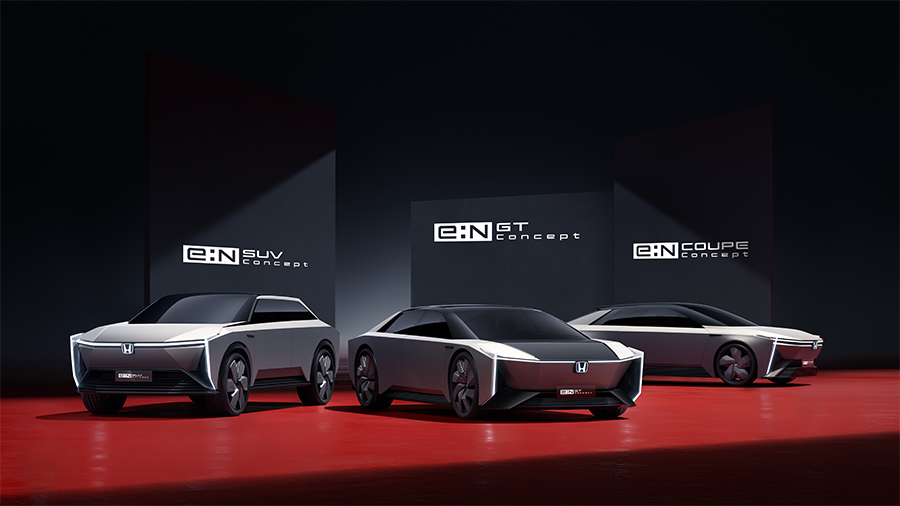 (Left to Right) e:N SUV Concept, e:N GT Concept and e:N COUPE Concept