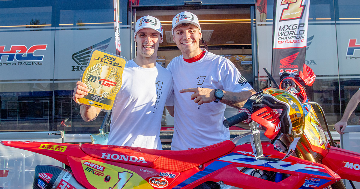 ＜Motocross World Championship MXGP＞
HRC Signs Contracts with Tim Gajser and Rubén Fernández
