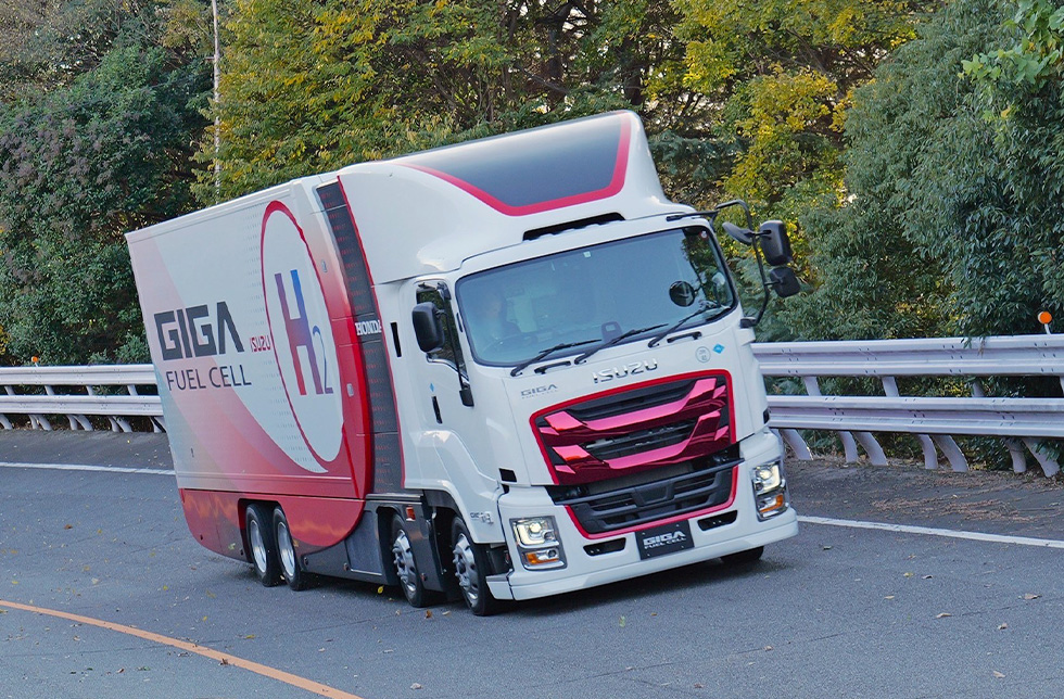GIGA FUEL CELL being driven on a closed test course prior to the start of public road testing