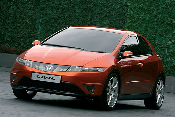 Honda President and CEO Takeo Fukui unveils Civic Concept at the Geneva Auto Salon
