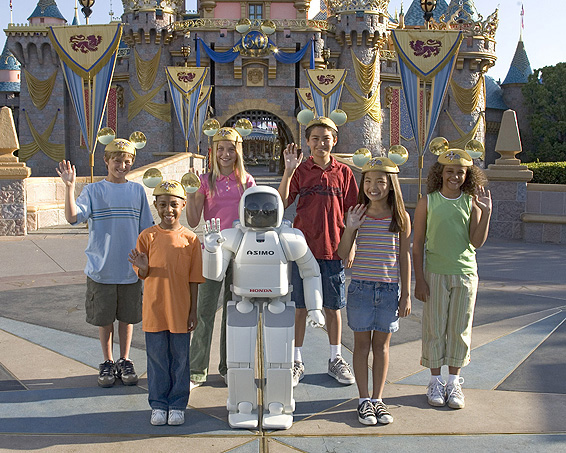 Mickey Welcomes ASIMO To Disneyland's 50th Anniversary