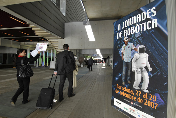 Delegates arriving to the European media launch of the new ASIMO