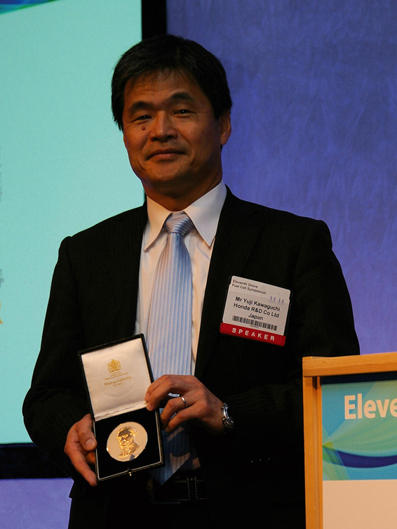 Kawaguchi with grove medal