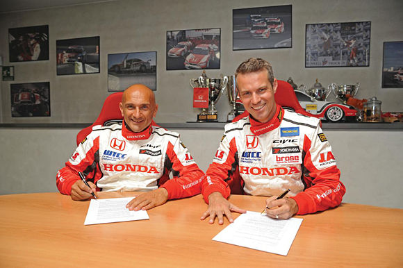 Gabriele Tarquini and Tiago Monteiro SIgn Their Contracts