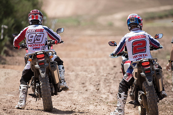 Team HRC Dakar rider Joan Barreda and double MotoGP champion Marc Marquez have been among the first riders to give Honda’s new CRF1000L Africa Twin a thorough workout.