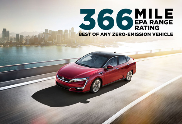 Honda Clarity Fuel Cell Boasts EPA 366-Mile Range Rating