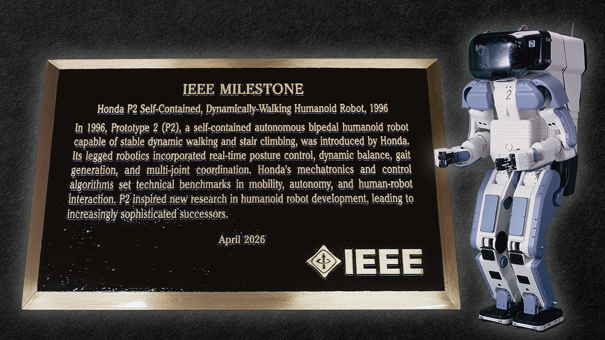 P2, the origin of ASIMO, recognized globally as a milestone in humanoid robotics. What future is Honda aiming for through robotics research?