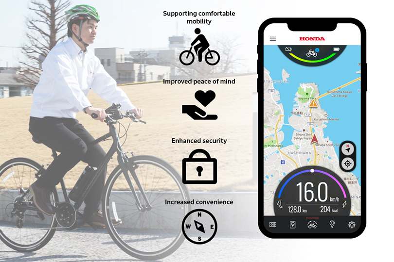 Through the app, users can access a variety of connected features—from managing riding data to sharing location information.