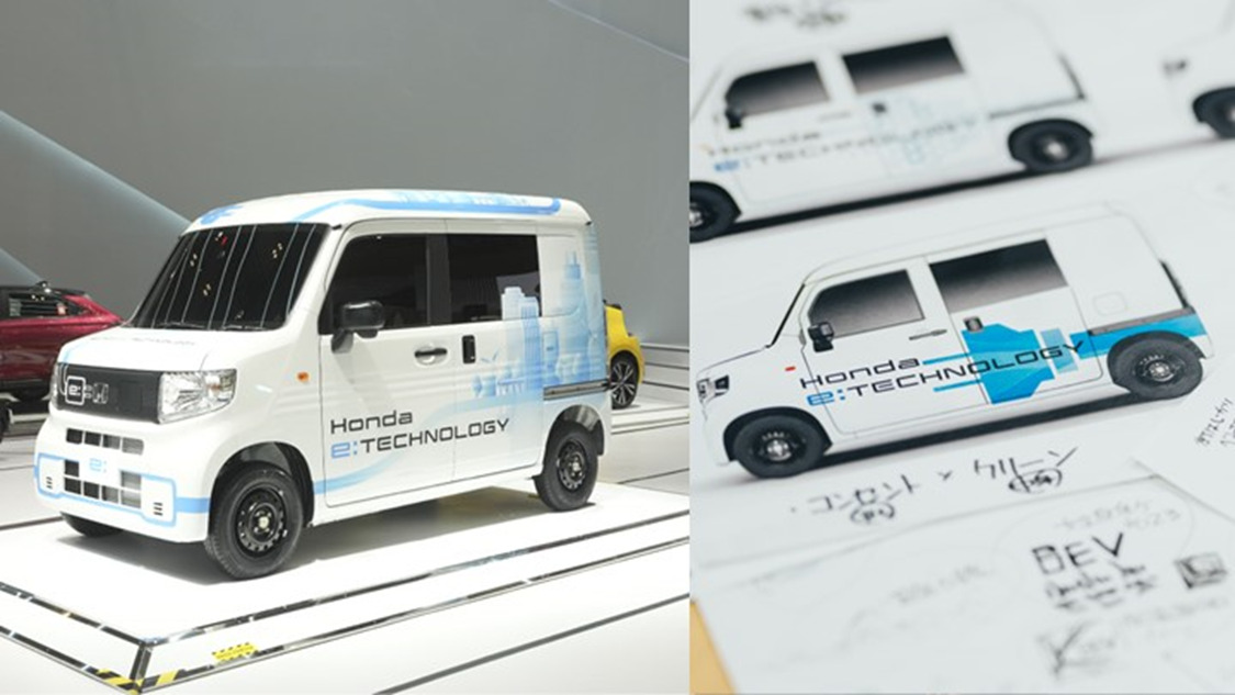A Young Designer in His First Year with the Company Has Been Selected. The “N-VAN e:” Running in Indonesia with a Future Cityscape Depicted on It