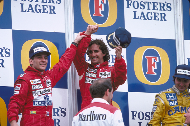 Ayrton Senna (left)