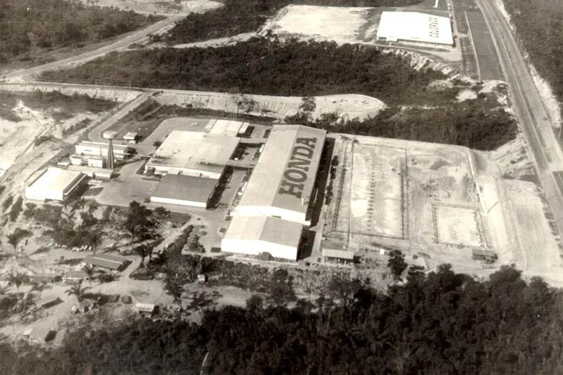 Moto Honda da Amazônia’s factory, in the 1970s when it has been launched